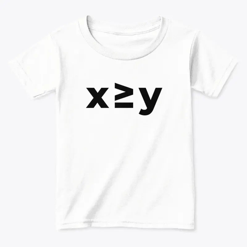 x is greater than or equal to y