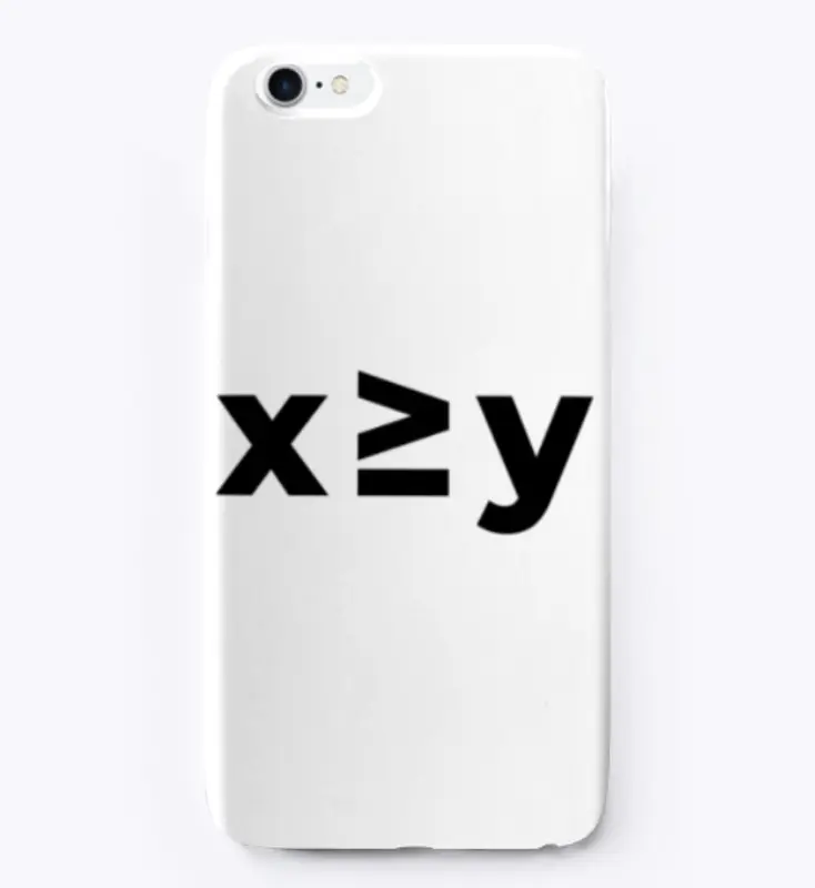 x is greater than or equal to y