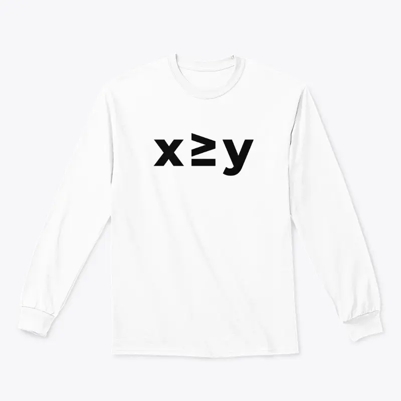 x is greater than or equal to y